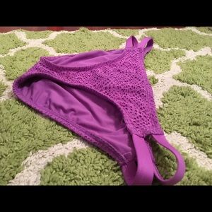 Purple crochet bathing suit bottoms
